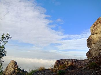 Rock formations against sky