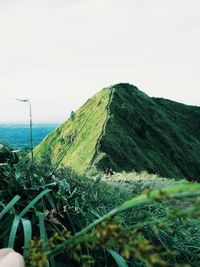 Scenic view of land against sky