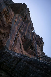 Low angle view of rock formation