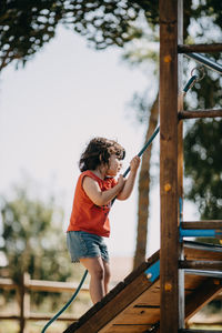 Child playing on playground