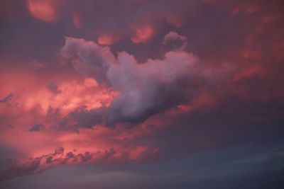 Low angle view of dramatic sky during sunset