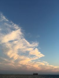 Minimal ship under the clouds of istanbul