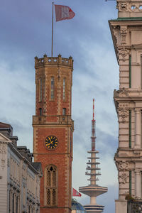 Low angle view of buildings against sky