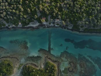 High angle view of sea