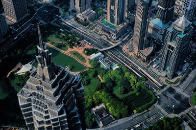 High angle view of cityscape