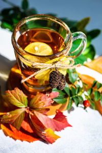 Close-up of drink on table