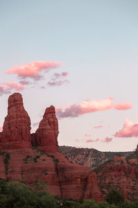 Scenic view of rock formations against sky