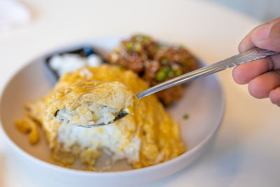 Close-up of food in bowl on table