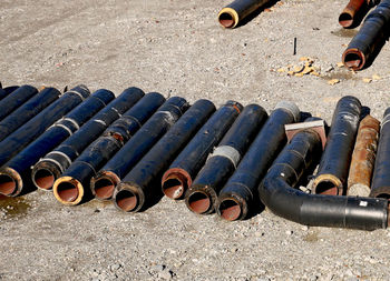 High angle view of rusty metal