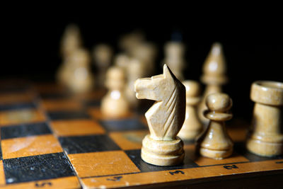 Close-up of chess pieces