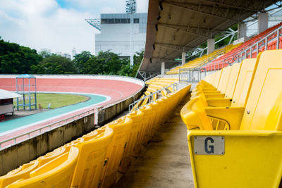 Empty seats in row