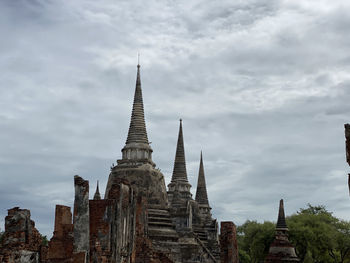 Panoramic view of temple building against sky