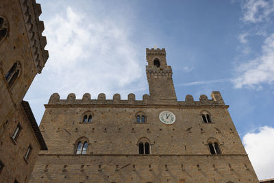 Low angle view of old building against sky