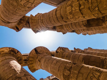 Low angle view of temple against sky