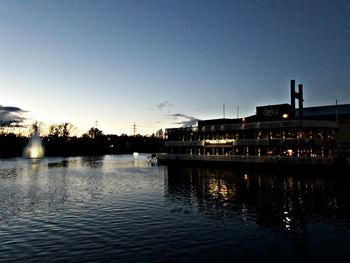 Silhouette of harbor at sunset