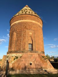 Low angle view of old building against sky
