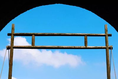 Blue sky seen through arch