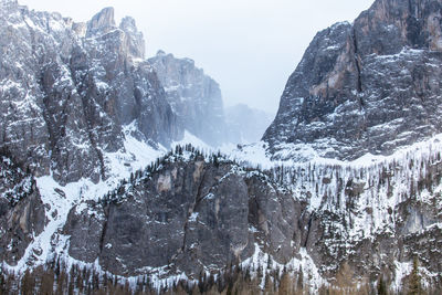 Snow covered rock formations