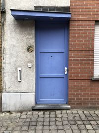 Closed door of building