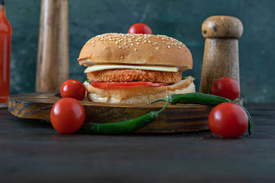 Close-up of tomatoes on table