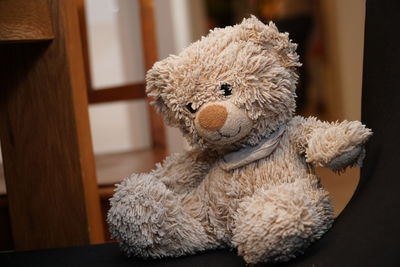 Close-up of teddy bear at home
