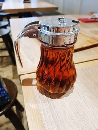 Close-up of drink in glass on table