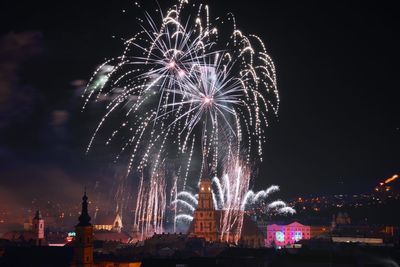 Low angle view of firework display