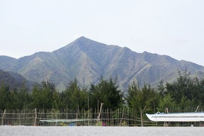 Scenic view of mountains against clear sky