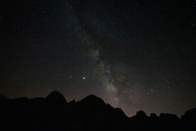 Milky way and silhouette of the hills