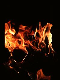 Close-up of bonfire at night