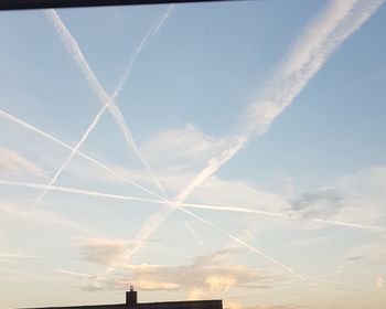 Low angle view of vapor trail in sky