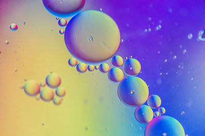 Close-up of multi colored bubbles