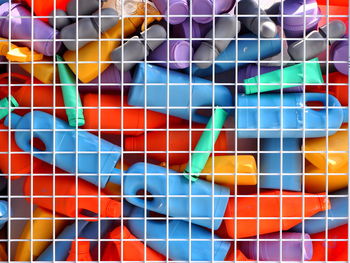 Full frame shot of multi colored glass