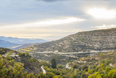 High angle view of landscape against sky