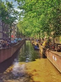 View of canal along buildings