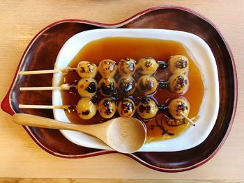Close-up of food in plate on table