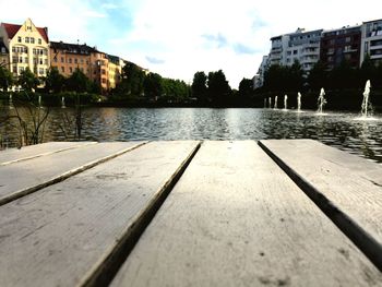 View of canal in city