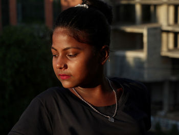 Close-up of young woman