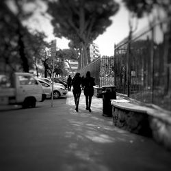 People walking on city street