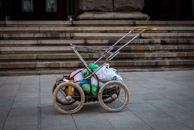 Bicycle against brick wall