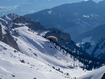 Paraglider takes a ride from pilatus mountain
