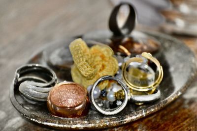 Close-up of food on table