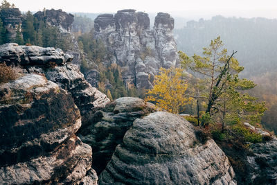 View of rock formation on mountain