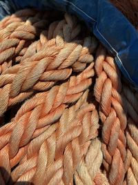 High angle view of ropes