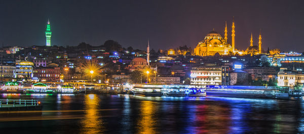 Illuminated city at night