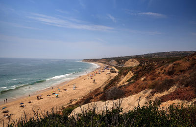 Scenic view of beach against sky