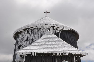 Low angle view of traditional building against sky