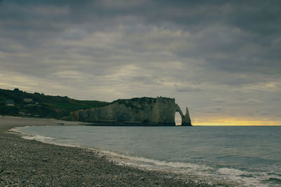 Cliffs of etretat at dusk, etretat-normandy
