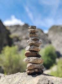 Stack of stones on rock