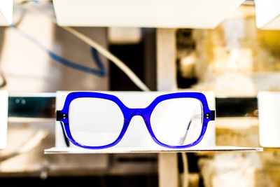 Close-up of sunglasses on table